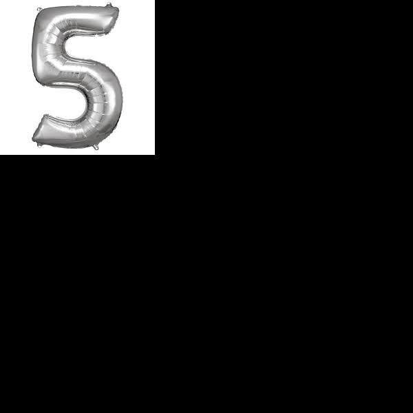 GLOBO NUMERO 5 PLATEADO 5S 40 C.12